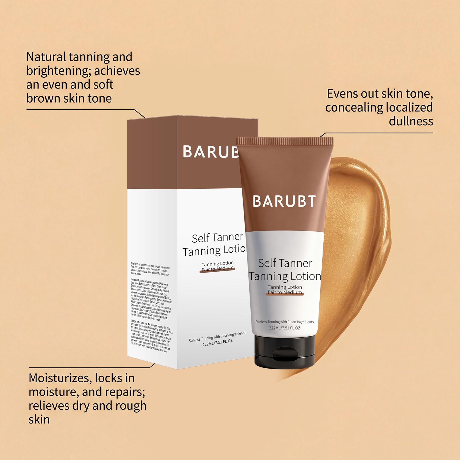 Self Tanner Moisturizing Lotion, Alcohol-Free, No Residue, Quick-Dry, Natural Tan Effect, Suitable for All Light Skin Tones, Instant Bronze Glow，Best Gradual Natural Bronzed Sunless Hydrating Streak Free Tanning
