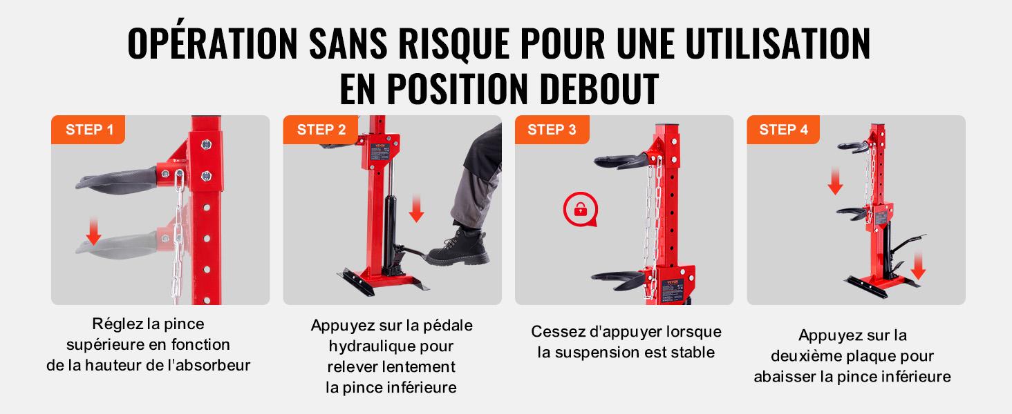 VEVOR Strut Spring Compressor, 4.5 Ton/9920 LBS Hydraulic Jack Capacity, 1 Ton Rated Compression Force, Auto Strut Coil Spring Compressor Tool, Hydraulic Spring Compressor for Strut Spring Removing
