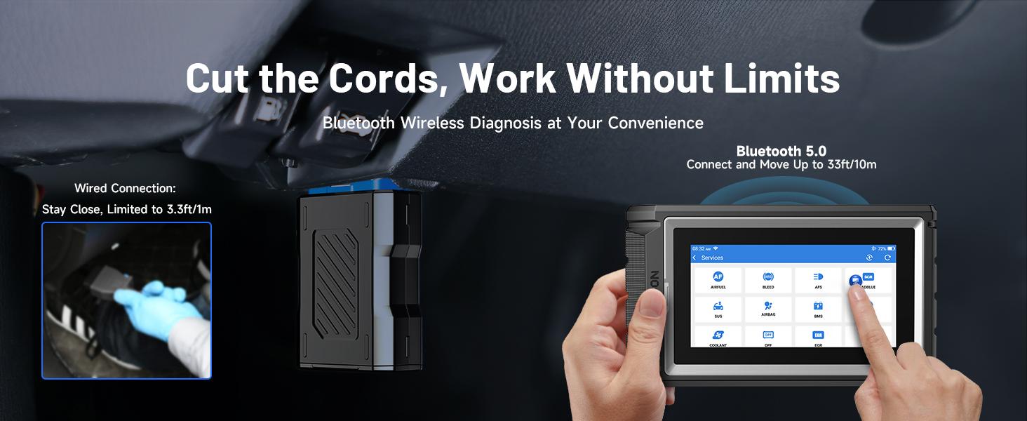 TOPDON AD800BT  V2.0 Bi-Directional Control Full Systems Diagnostic Tool for All Vehicles, Automotive Diagnostic Scanner for Car, 28+ Services, FCA AutoAuth, CANFD