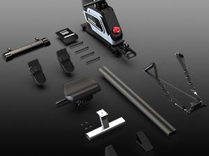 Pooboo Foldable Home Rowing Machine Adjustable Resistance Rowing Machine Indoor Exercise Rower with Combination Strength Exercise & LCD Monitor, Compact Saving Family Space