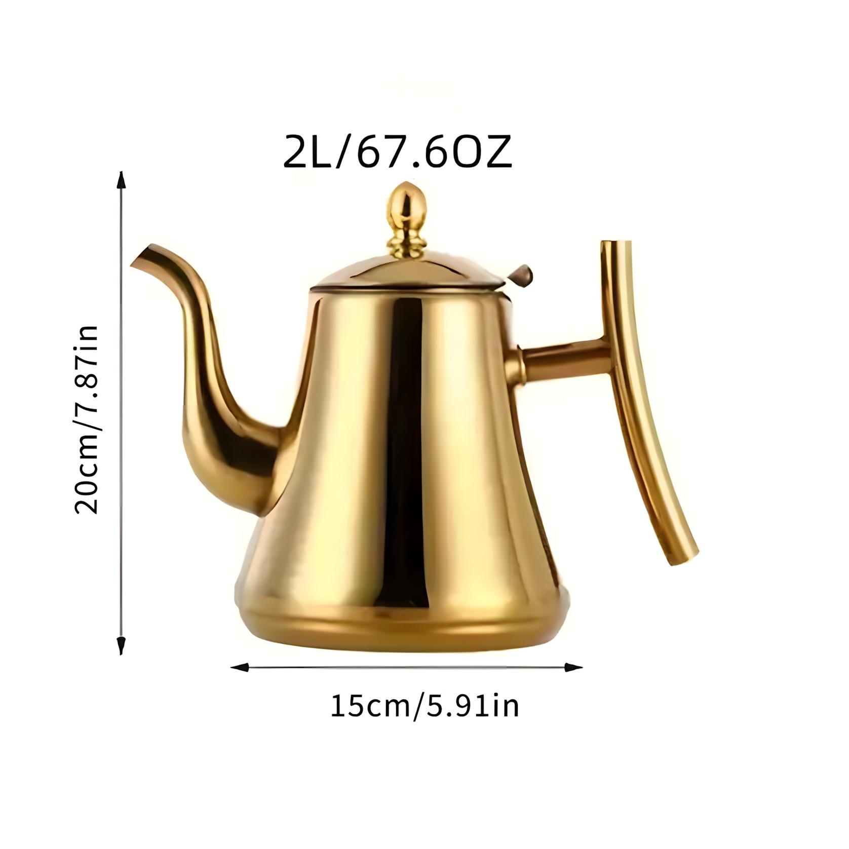 Stainless Steel Coffee Pot with Filter, Modern Coffee Pot, 1 Count Large Capacity Coffee Pot with Handle, Tea Pot for Home Kitchen