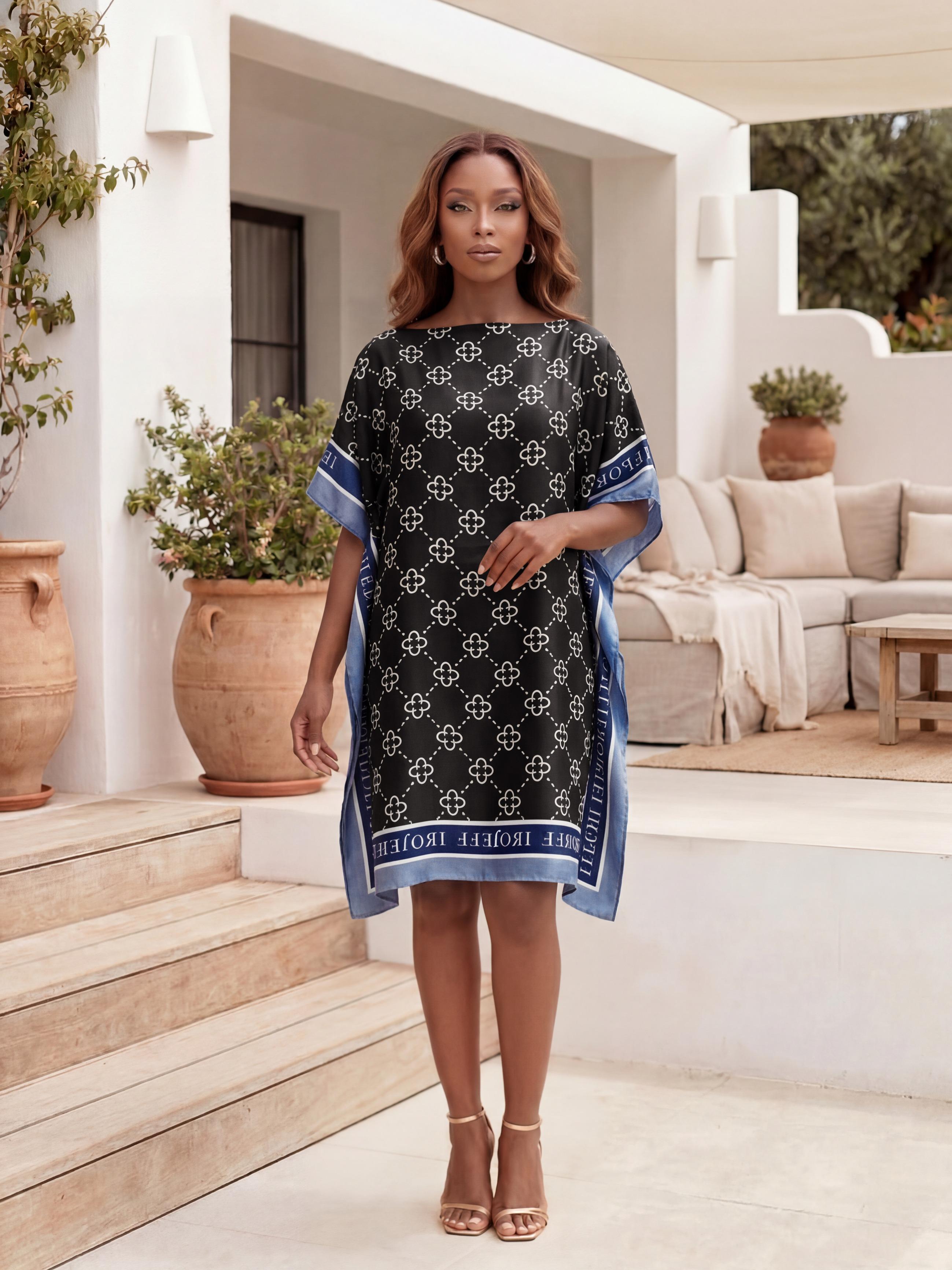 Women's Fashion Shawl, Beach Cover-Up, Swimsuit Cover Up, Swimwear Cover Up, Loose Breathable, Geometric Print, Elegant Style, All Seasons, Summer Essential