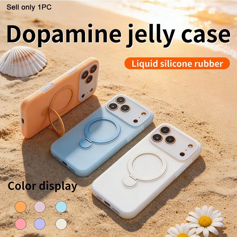 2026 New Liquid Jelly Magnetic Kickstand Skin-Friendly Phone Case for iPhone 17 Pro Max 17 Pro 16 Pro Max 16 Pro 15 Pro 14 13, Shockproof Protective Cover