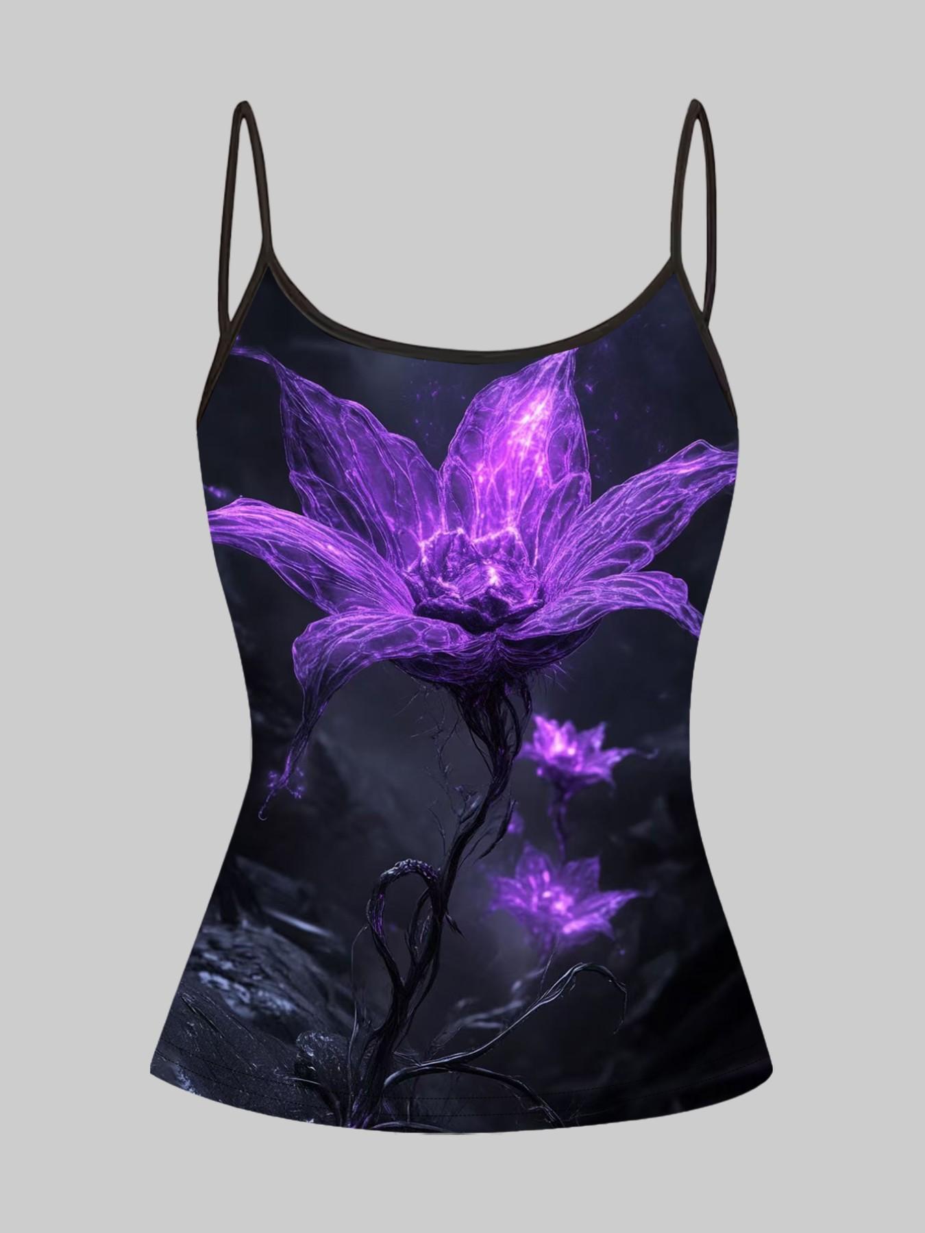 Dark Rose Butterfly Print Strappy Top, Summer Home Wear, Casual Slim-Fit Outerwear, Unique Bodycon Shirt, Four-Piece Set