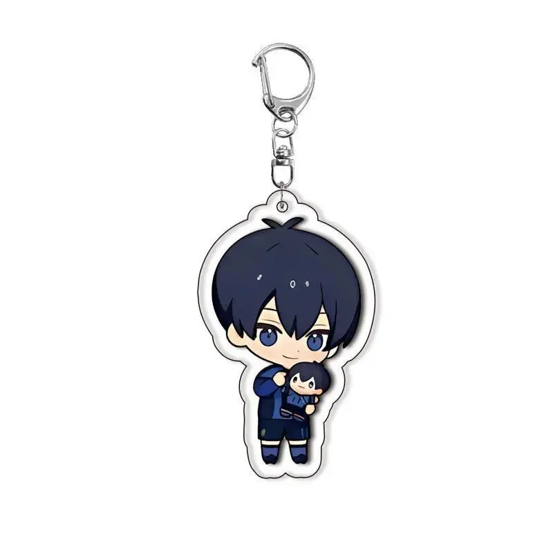 8Pcs Blues New Locked Character Hyouma Chigiri Sae Itoshi Ryusei Shidou Hugging Series Acrylic Keychain Toy New Bag Keyring 5cm