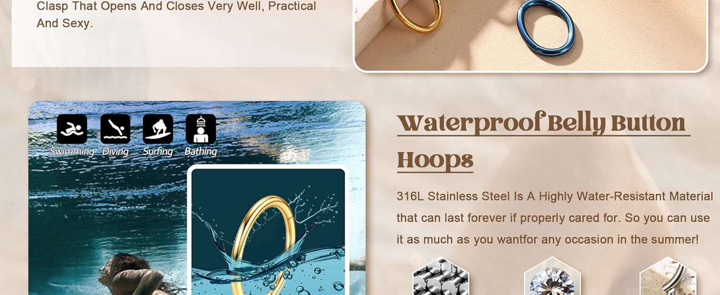 MILACOLATO 14G Clicker Belly Button Ring for Women White Gold Plated Hoop Belly Button Rings Shiny CZ Belly Button Clicker Oval Belly Ring Reverse Navel Body Belly Piercing Jewelry MILACOLATO 14G Clicker Belly Button Ring for Women White Gold Plated Hoop Belly Button Rings Shiny CZ Belly Button Clicker Oval Belly Ring Reverse Navel Body Belly Piercing Jewelry