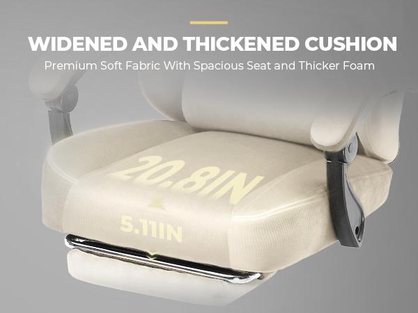 GTPLAYER Gaming Chair Fabric with Pocket Spring Cushion, Big and Tall Gaming Chair, 350LBS High Back Computer Chair with Footrest,Springtok Ergonomic