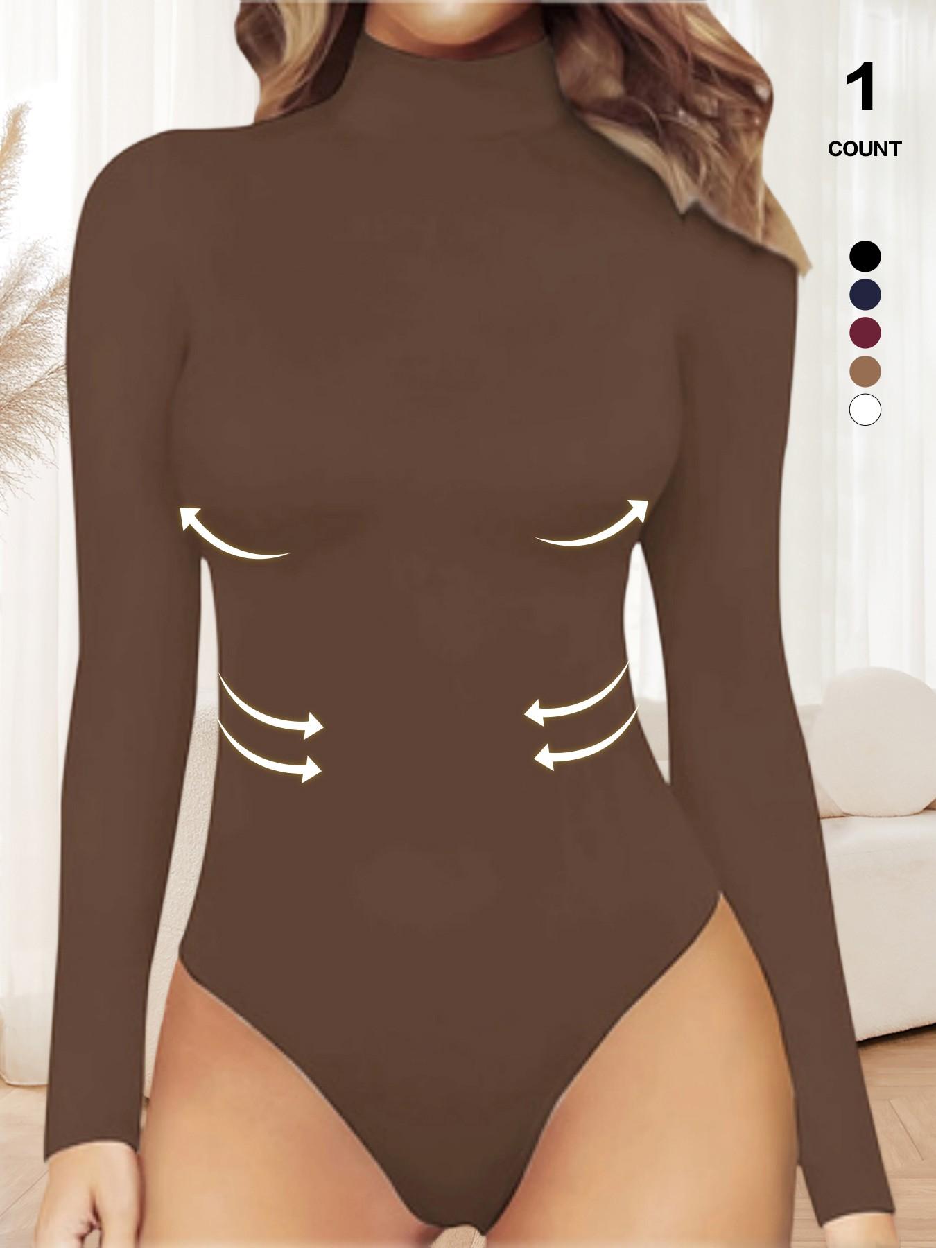 2026 Women's Long Sleeve Turtleneck Bodysuit, Thermal Compression Jumpsuit, Shapewear Base Layer Top, Slim-Fitting, All Seasons