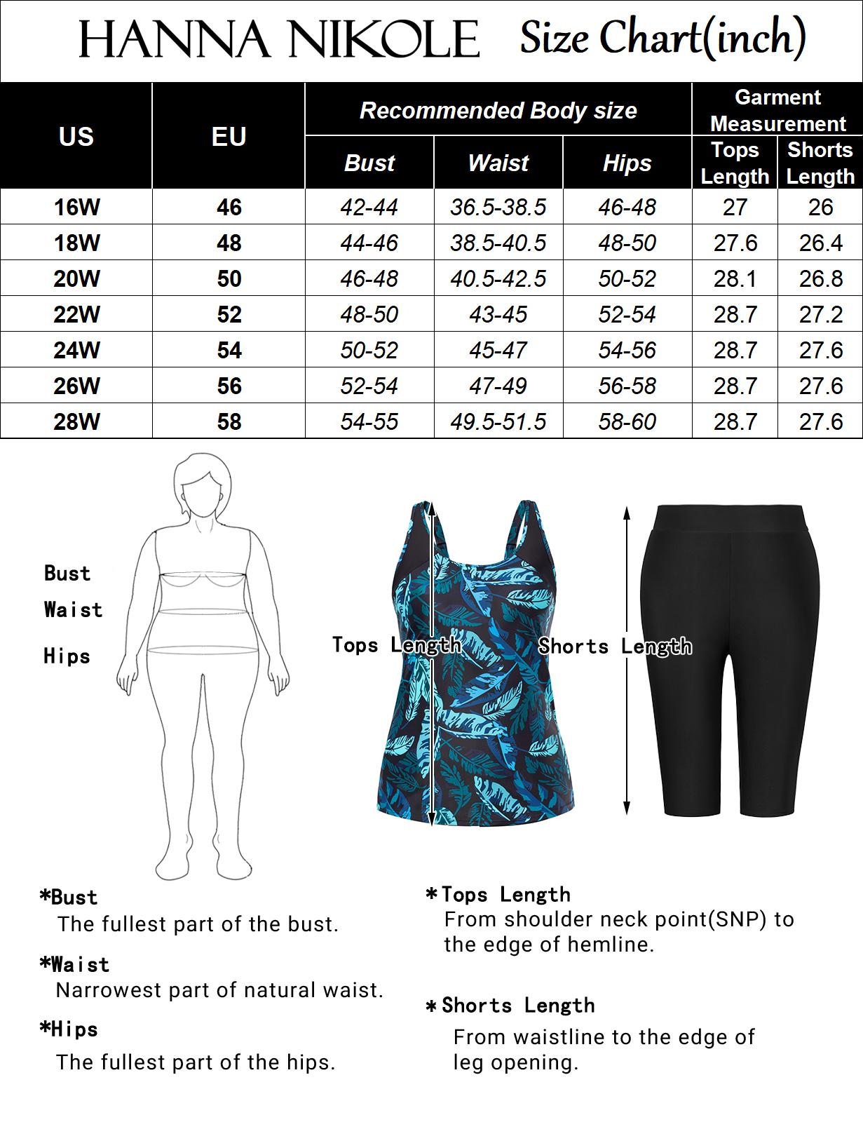 【12-28W】Hanna Nikole Plus Size Two-Piece Swimsuit Women's Sun Protection Knee-Length Swim Shorts Tummy Control Outdoor Swimsuit Tankinis Set Outdoorfun SpringStatements