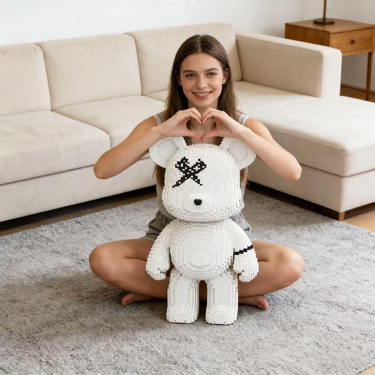 Spring Bear Building Block 3D Puzzle Model, Stress Relief Toy, Indoor Decoration, Birthday Christmas New Year Gift, Surprise Friend Present