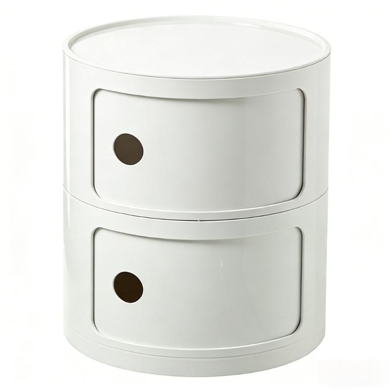 Round bedside table, creative storage cabinet, minimalist drawer storage cabinet, dormitory snack and toy organizer, multi-functional large-capacity easy assembly, ideal for bedrooms, living rooms, and dormitories—essential for small space storage at home