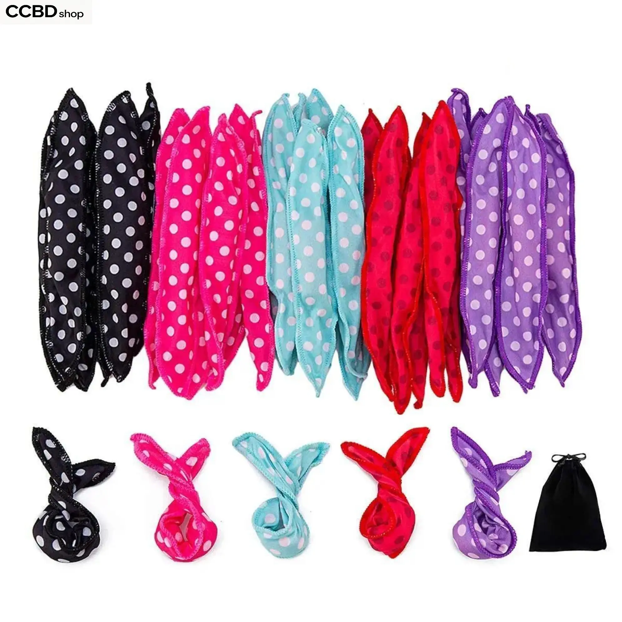 Heatless Hair Rollers, 30-Piece Soft Foam Curlers for Overnight Curls, Pillow-Shape No-Heat Rollers for Natural Waves, Reusable Hair Styling Set with Storage Bag, 7.5 Inch, 5 Colors assort bridal bride jewelry unisex couple grillz trendy shoulder 6-piece