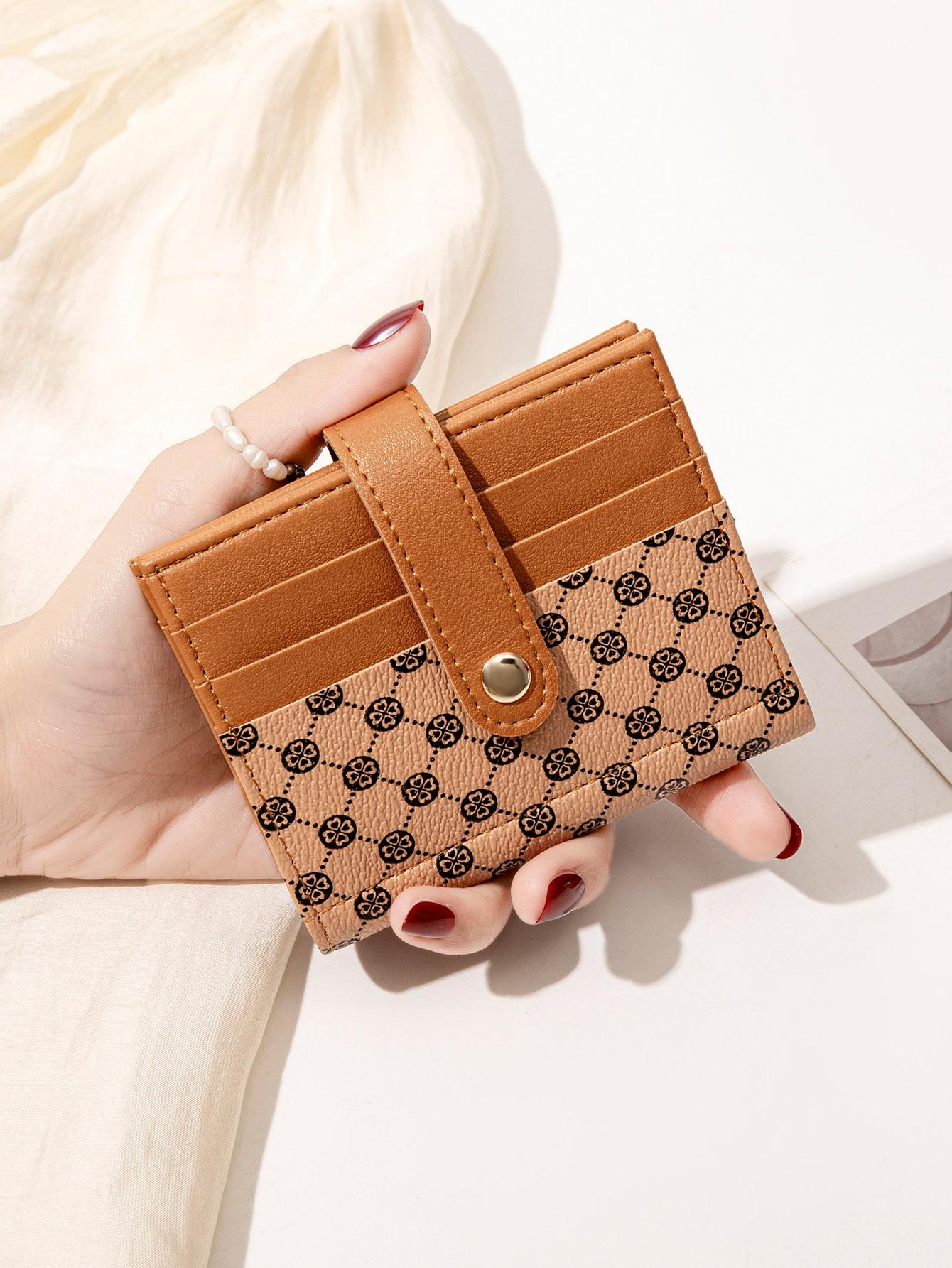 Unisex Printed Ultra Slim Short Bifold Wallet For Women, Trendy Wallet, Compact Multi-Slot Credit Card Holder, Multi-Functional Mini Purse, Practical Portable Wallet For Daily Use