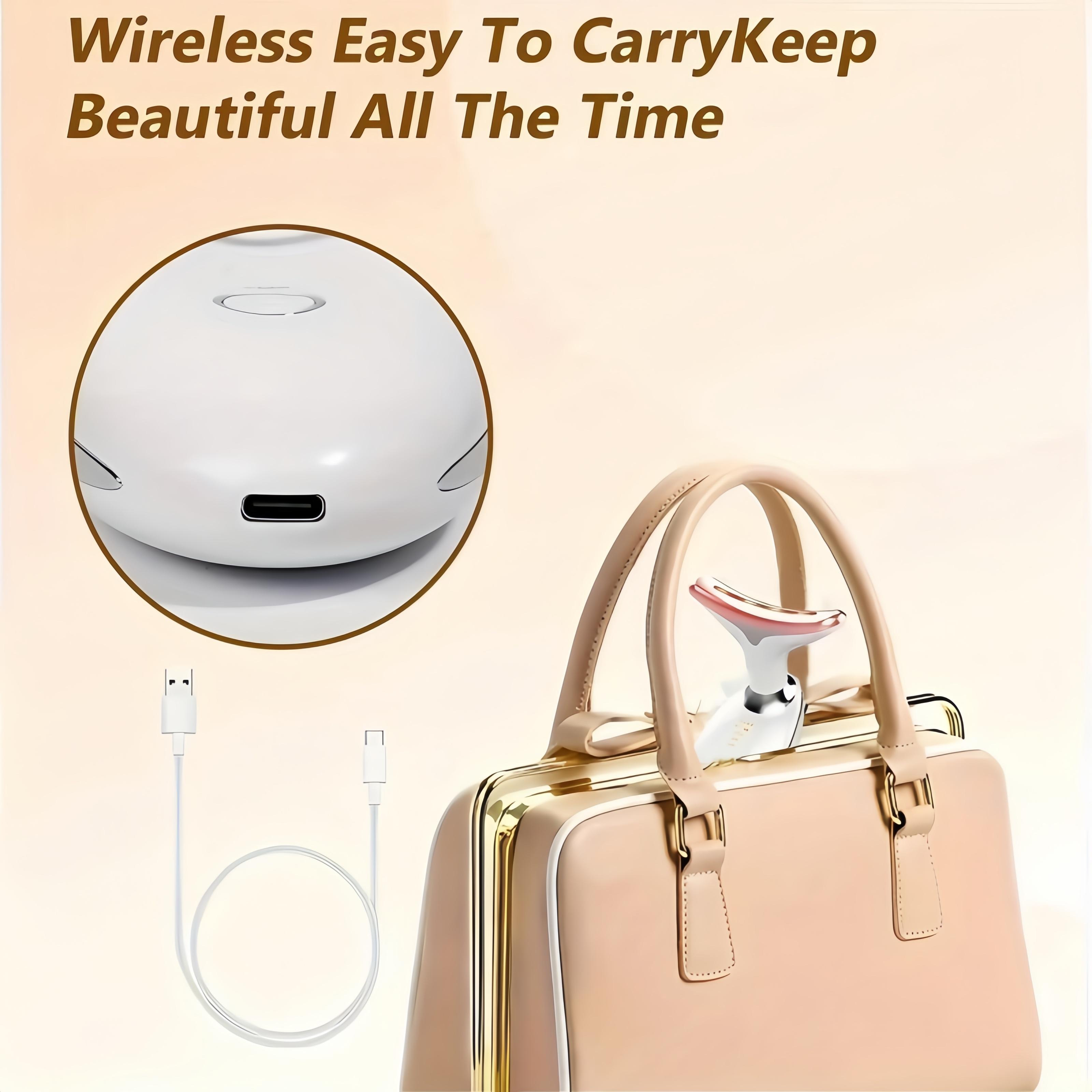 Rechargeable facial and neck massager - beauty personal care product - neck anti-wrinkle beauty equipment - facial phototherapy skin tightening machine - lifting and tightening massager - rejuvenating and reducing wrinkles and cleaning heating multi-funct