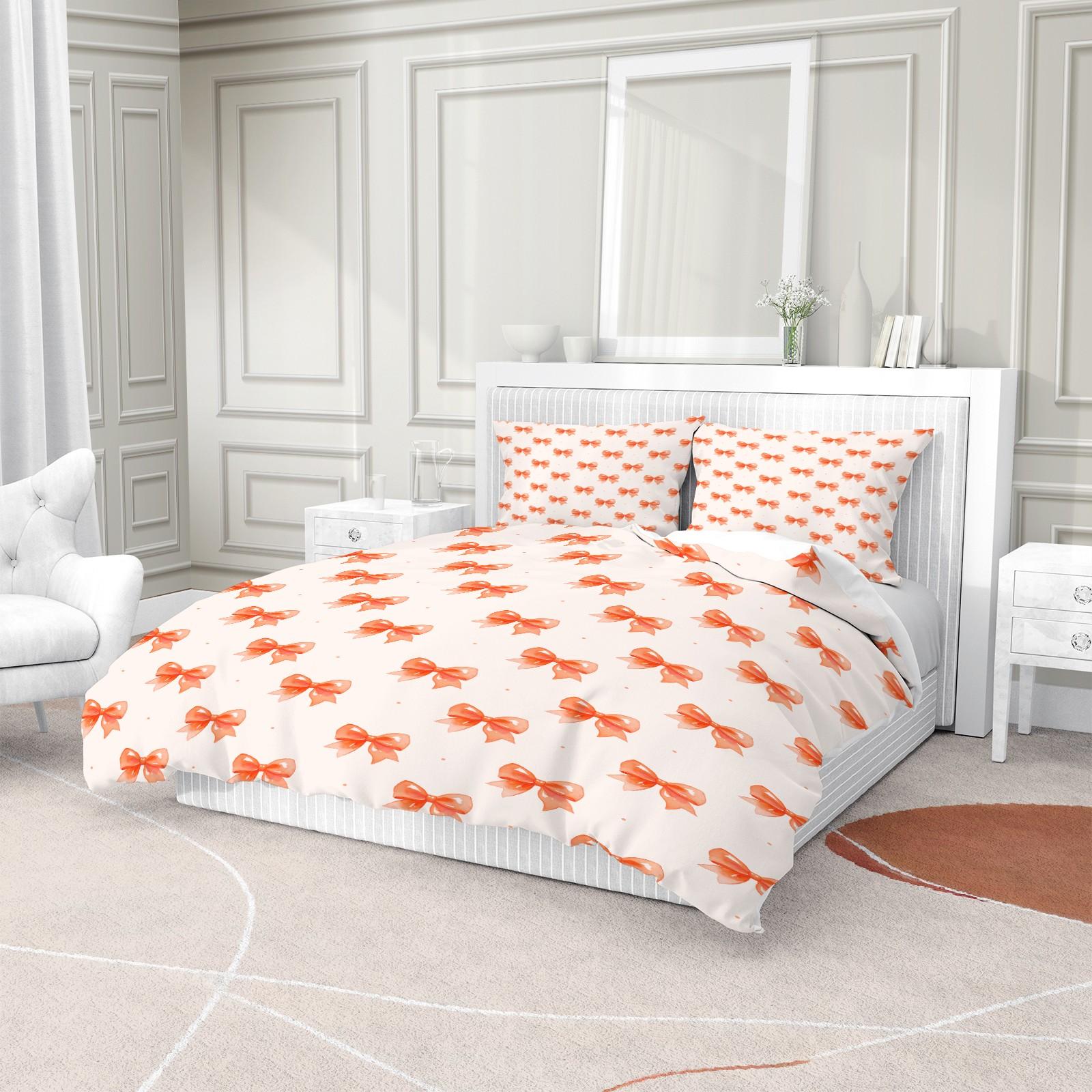 2/3PCS Cute Romantic Sweet Bow Duvet Cover Set, Soft Cozy Aesthetic Bedding for Girls, No Filling, Housewarming Birthday Valentine's Day Christmas Gift for Her