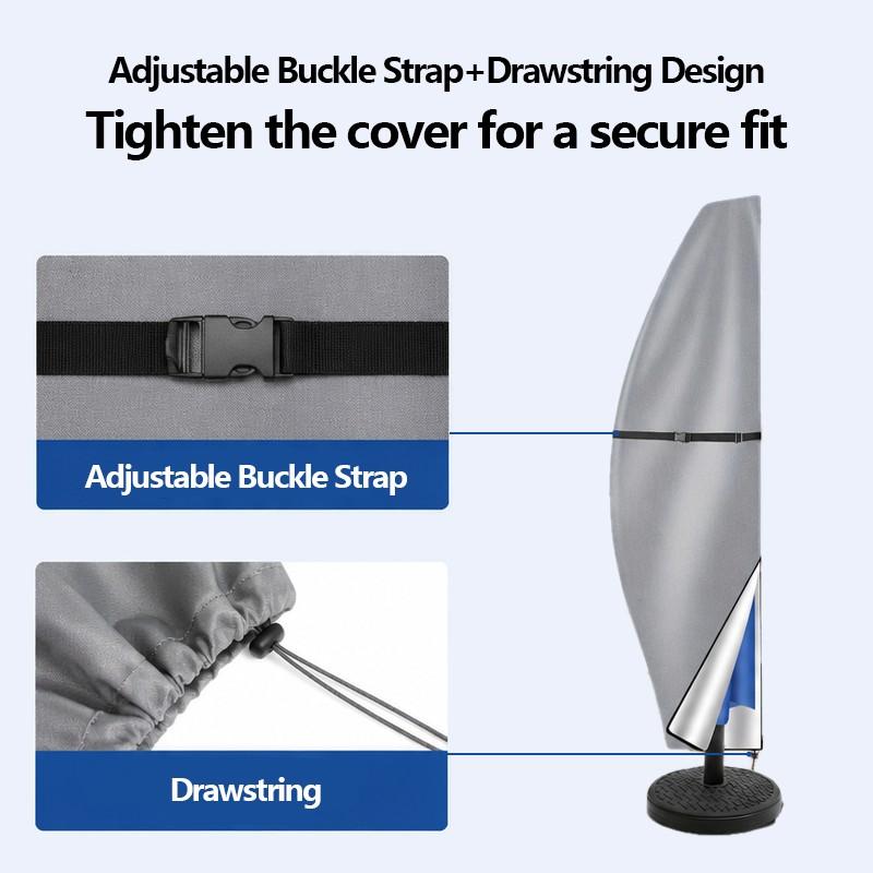 Patio Umbrella Cover 80-110inch | Heavy Duty Oxford Fabric, Zipper & Drawstring | All Weather Protection | 4 Colors