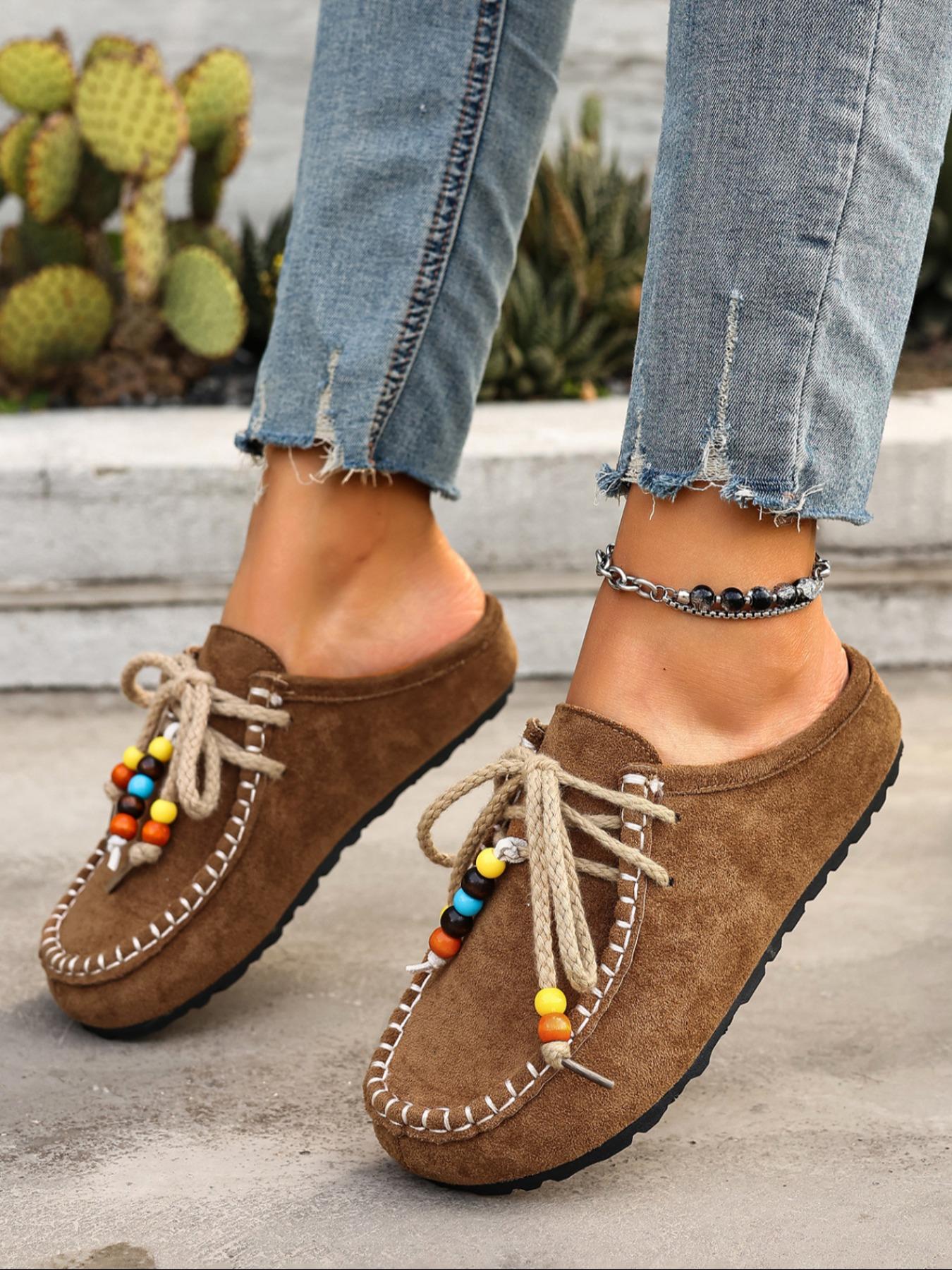 Women's Original Comfortable Casual Shoes, Tassel Bead Design, Fashionable and Cozy, Perfect Slip-On for Daily Wear