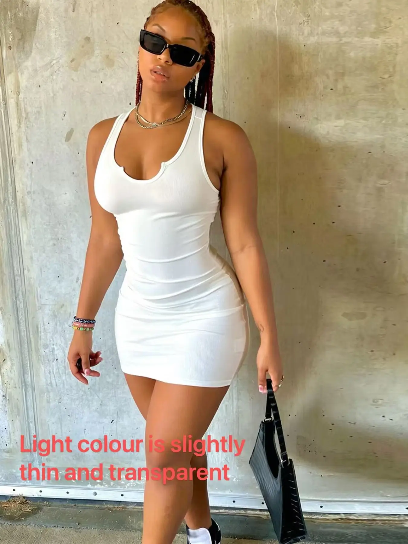 Elegant Summer Dress for Women, U-Neck Backless Ribbed Tank Top, Sleeveless Slim Fit Bodycon Short Dress, Casual Party Wear, Sexy Stretchy Dress