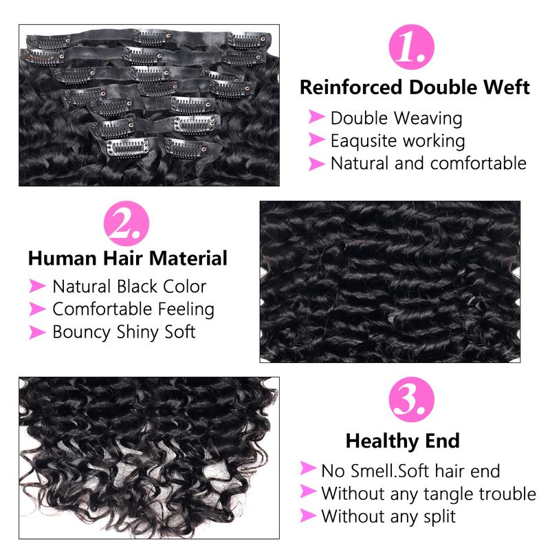 Tahikie Invisible Edge & Seamless 120g /1 pack Clip in Hair Extensions 8 Count 18 Clips Human Hair Natural Black 12-30 Inches Heat Resistant