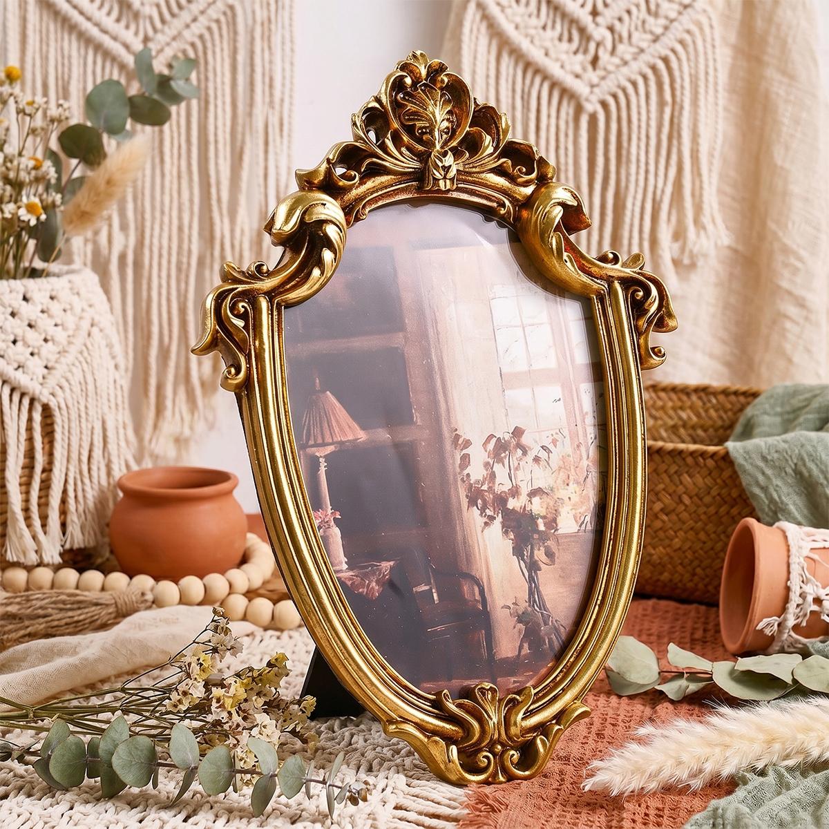 European Classical Photo Frame, Resin Material, Wall or Desk Mount, Home Office Decor, Festival Party Decoration