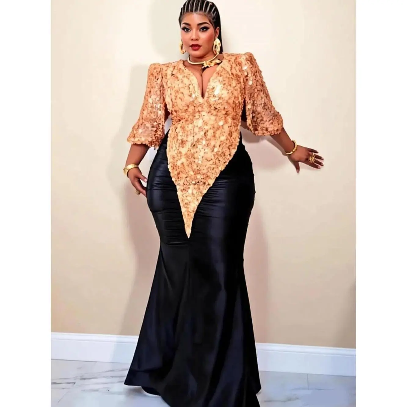 Plus Size African Party Long Dresses for Women 2026 New Luxury Embroidery Sequin Robe Elegant Turkey Muslim Wedding Evening Gown