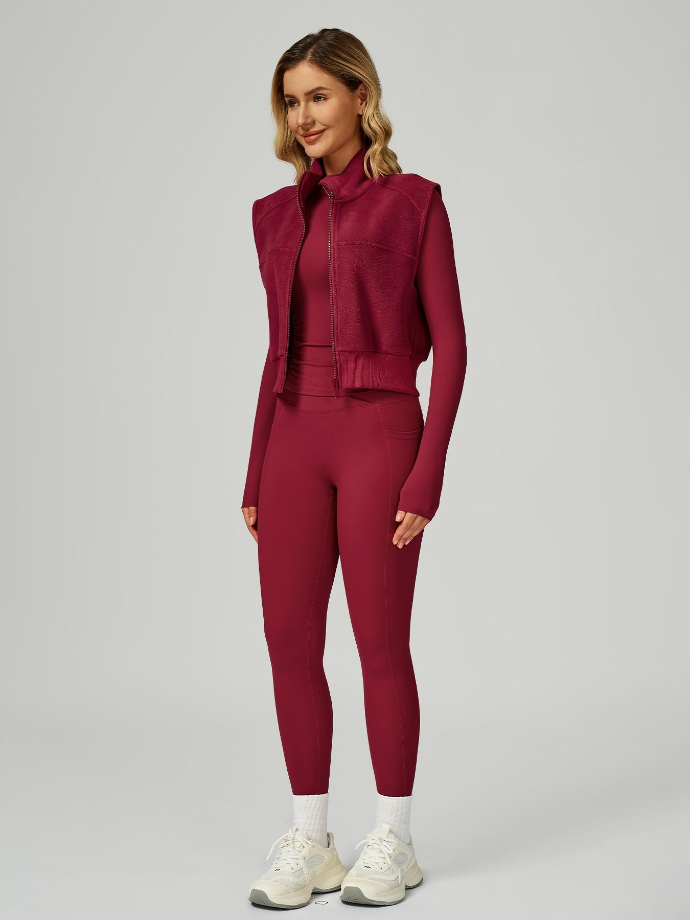 Women's Winter Sporty Zipper Set, Long Sleeve Top & High Waist Pants, Tight-Fitting Above Ankle, Casual Outdoor Running Gear, Casual Gym Wear, Sweatsuit Set