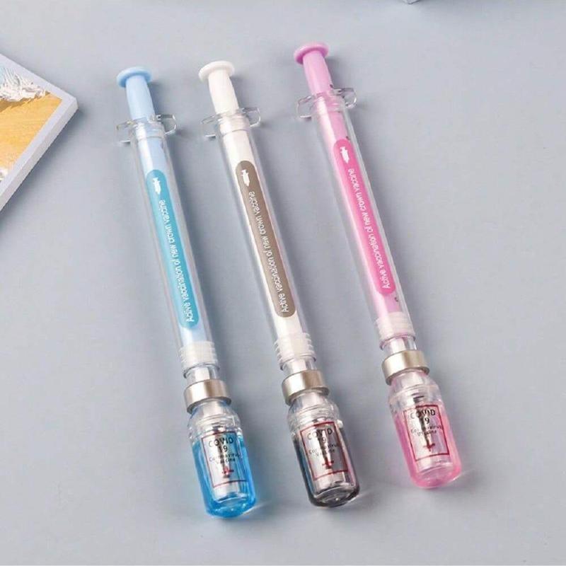 Creative Syringe Shaped Gel Pen, 1/3 Counts Portable 0.5mm Multi-purpose Writing Pen, Modern Funny Writing Pen, Unique Pens for Students Office Workers, Funny Teacher Pens, Writing Markers Supplies, Office Stationery & Supplies