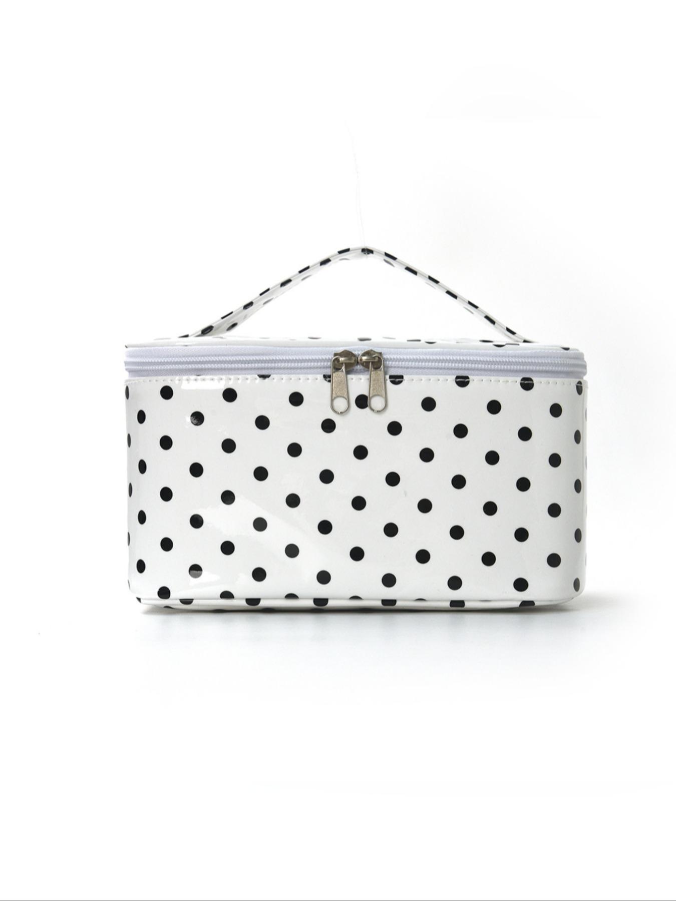Polka Dot Makeup Bag, High Aesthetic Large Capacity Multi-Functional Storage Bag, Outdoor Travel Portable Handheld Organizer, Cosmetic Travel Bag