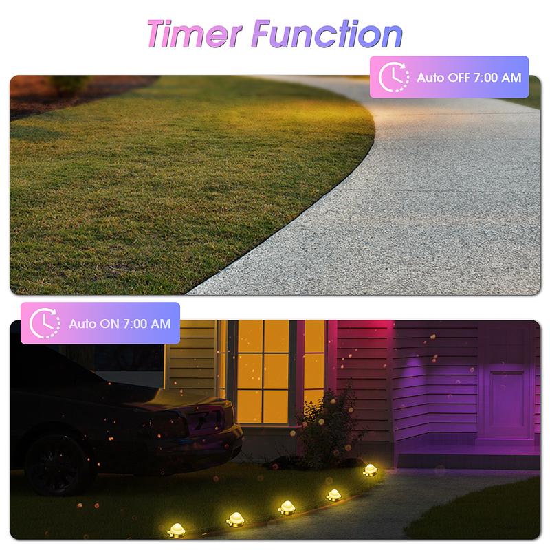 Customizable Ground Lighting 50ft/100ft/150ft RGB+IC Smart Path LightLight Outdoor Waterproof IP67 App and Remote Control with Music Sync 63 Color Changing Modes Timer Voice Control via Alexa for Lawn Garden Patio Yard Decoration Customizable Ground Lighting 50ft/100ft/150ft RGB+IC Smart Path LightLight Outdoor Waterproof IP67 App and Remote Control with Music Sync 63 Color Changing Modes Timer Voice Control via Alexa for Lawn Garden Patio Yard Decoration