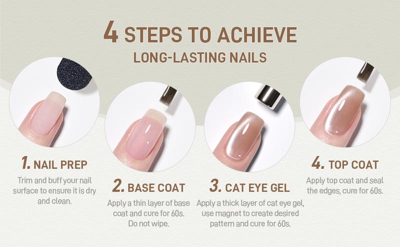 GAOY Velvet Moonlight Sheer Cat Eye Gel Polish Set, 6 Colors 16ml Light Pink Purple Shimmery Holographic Cat Eye Gel Nail Polish with 3 Heads Magnet, UV Lamp Cure for Nail Art DIY