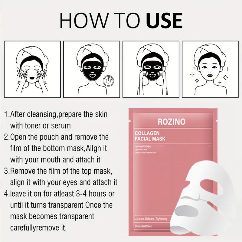 Biological collagen facial mask - moisturizing, pore shrinking, and tightening - enhance skin moisture, shrink pores, enhance elasticity, and glow youthful beauty facial mask