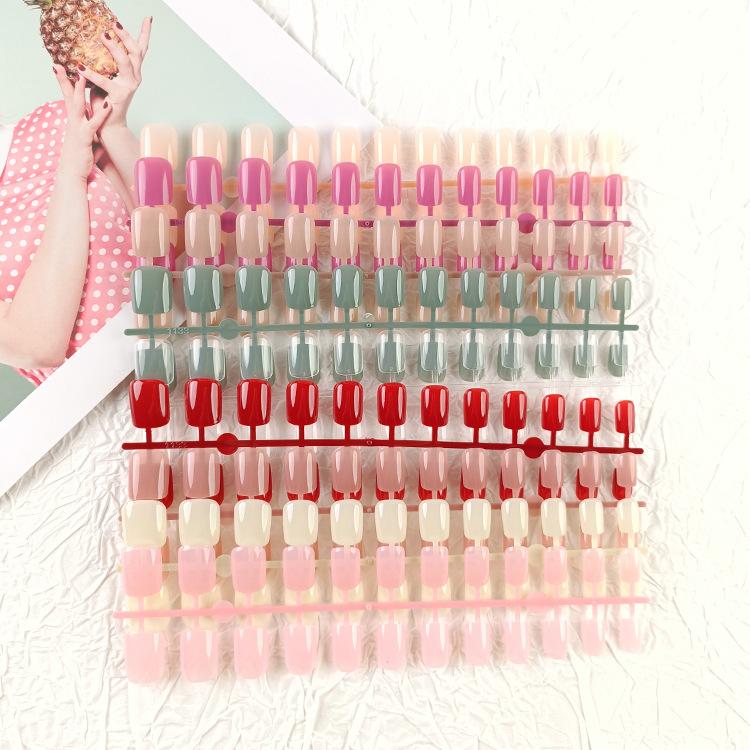 Air soft nails without creases, short European square-shaped nail patches, 24-piece set, unpolished press-on nails, Red Press on Nails Glossy Almond Shape Fake Nails Valentines Day Nails for Women