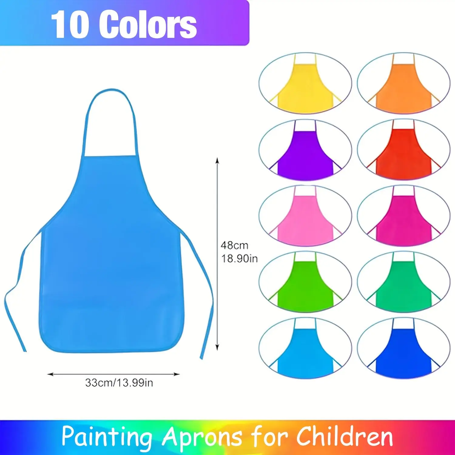10pcs Vibrant Painting Aprons Set - Non Woven Fabric Polyester Painting Aprons for Youngsters & Artists, Colorful Woven Smocks, Suitable for Classroom, Kitchen, Community Events, Parties, Crafts & Art Painting Activities, Disposable Apron