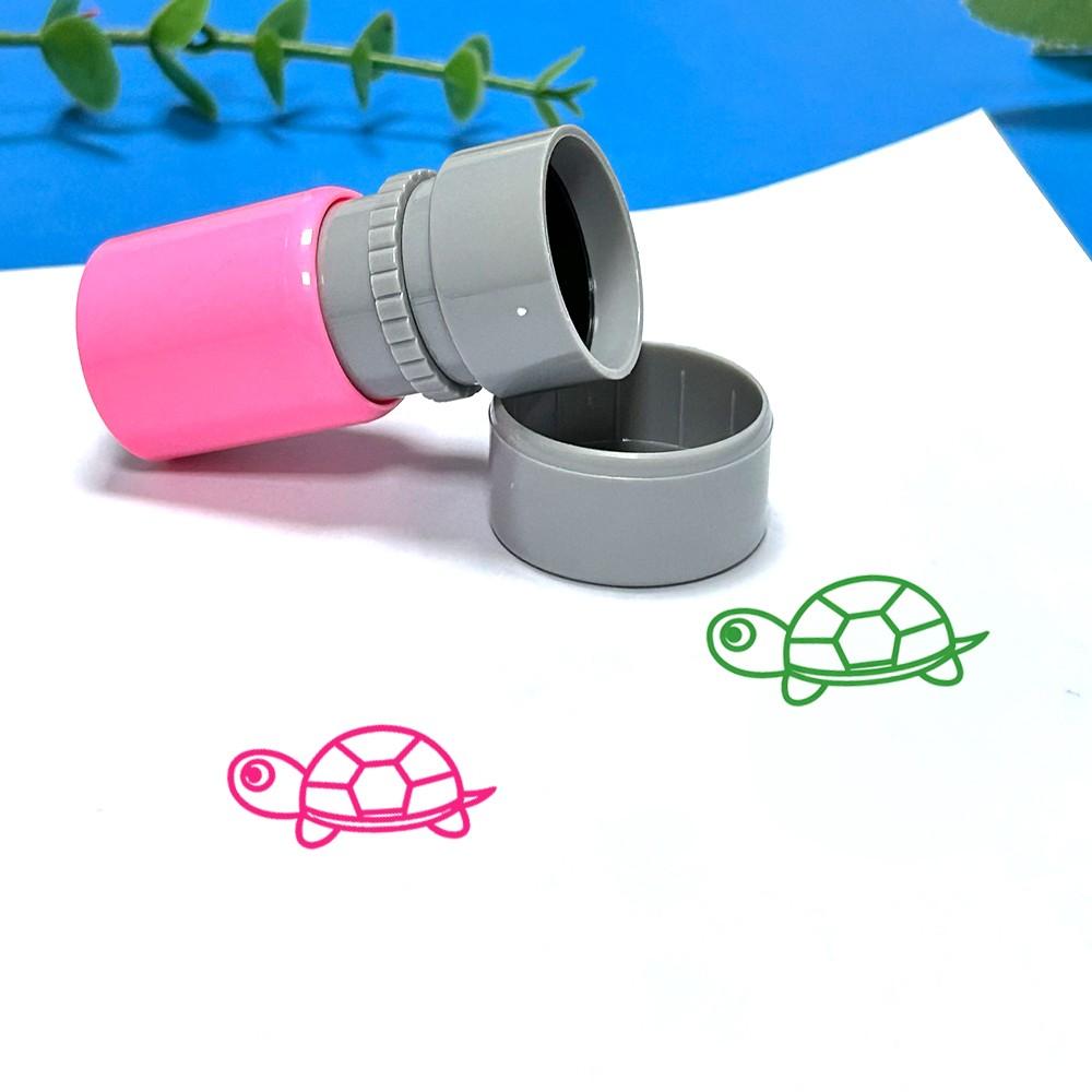Turtle Pattern Handmade Stamps for Scrapbooking, Classroom Activities, Teacher Rewards, Fun Marking Stamps, Round Press-On Stamps