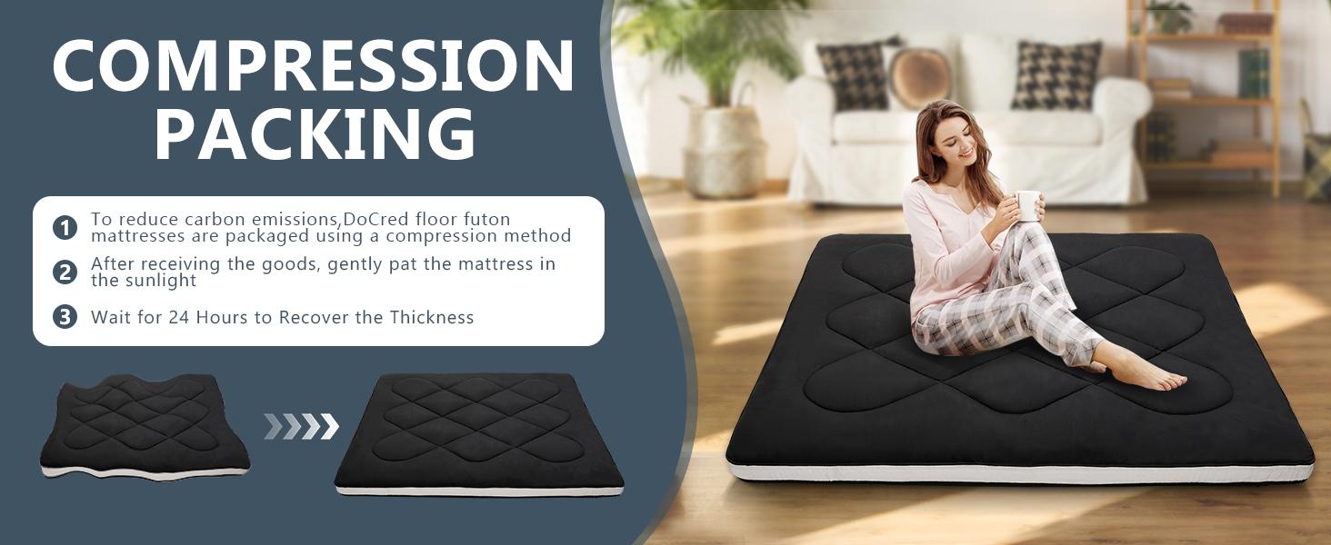SLSY Japanese Futon Floor Mattress Floor Mattress Pad, Foldable Tatami Mat Portable Dormitory Sleeping Pad,Roll Up Floor Lounger Bed for Adult Child Twin/Full/Queen Home Decor Household