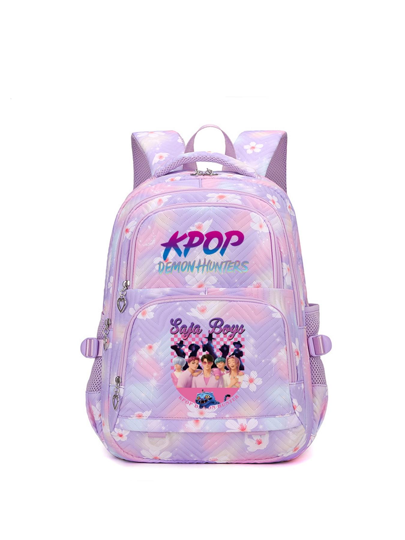 1pc  KPOP Witch Hunt printed backpack for women with zipper closure, fashionable and versatile casual trend, Cute Stylish Daypacks suitable for students to go to school, campus, work, travel, large capacity women's backpack