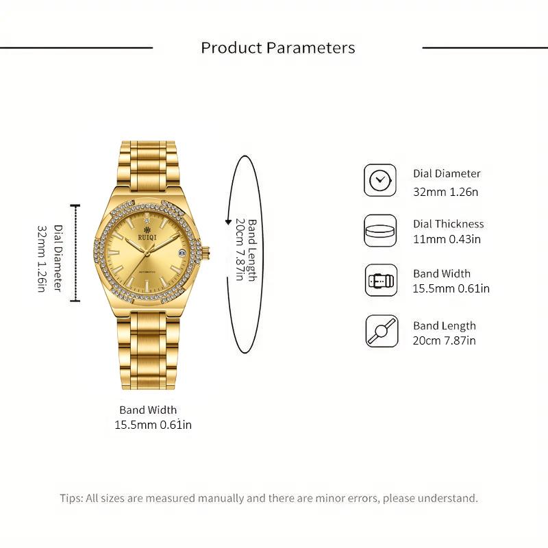 Women's Gold Watch Women Casual Business Quartz Stainless Steel Strap with Rhinestones Women's Watches fashion wrist watch Jewelry Beads watches for women