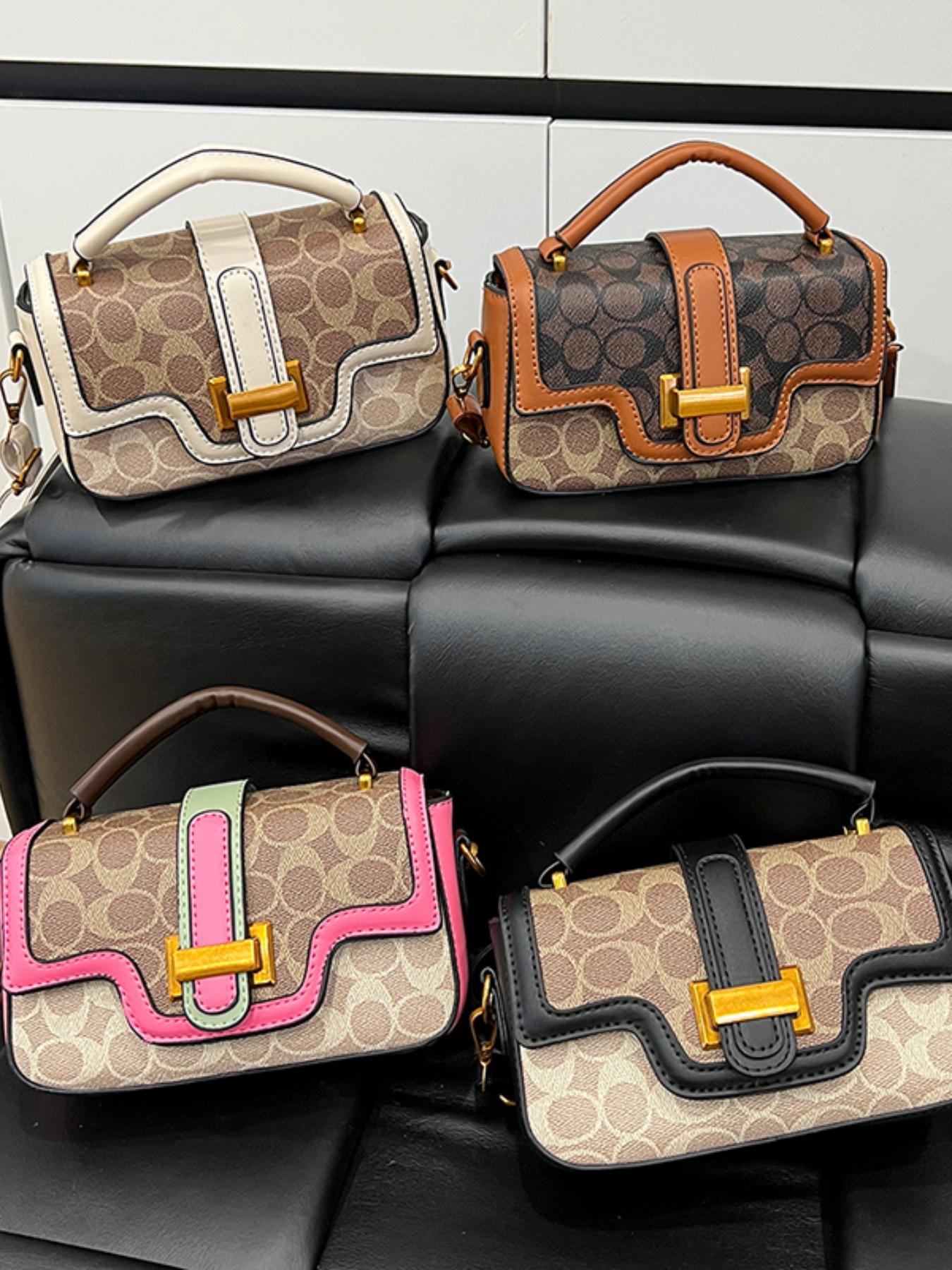 Compact Yet Spacious Bag, Short Handle & Adjustable Straps, Perfect for Commuting/date/walking, Leather Patchwork & Metal Buckle, Versatile Color