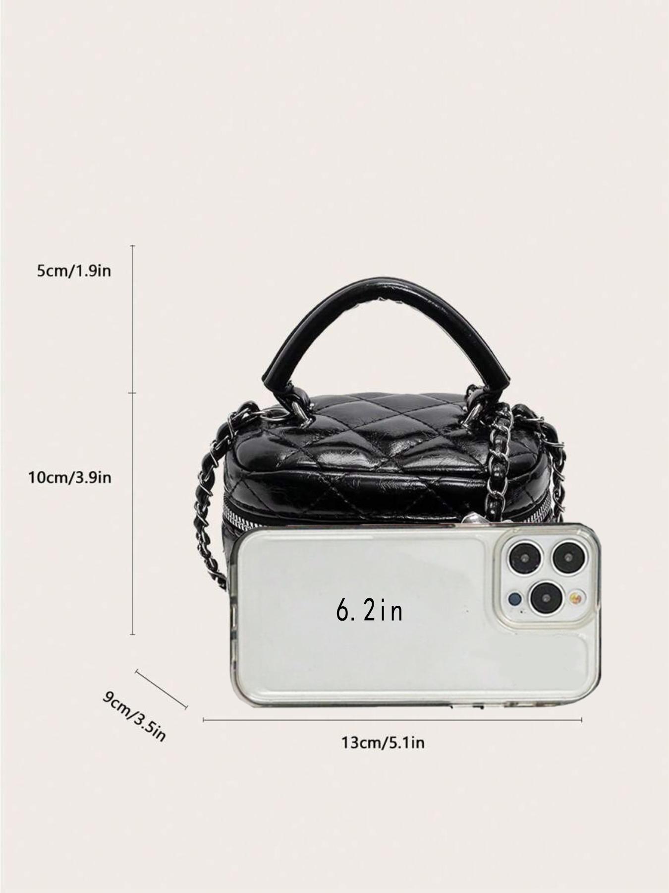 Women's Fashionable Solid Color Quilted Crossbody Bag, Elegant Mini Handbag with Heart Decor, Casual Trendy Versatile High-quality Daily Commuting Bag, Handbag Shoulder Bag
