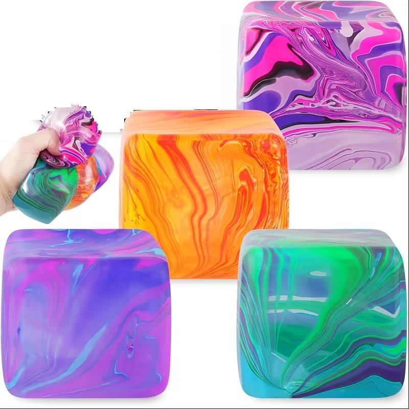 Rotating Soft Plush Rubik's Cube Toy, Stress Relief for Anxiety Adhd Autism, Finger Sensory Game, Fine Motor Skills, Durable Design, Stress Relief Fidgeting