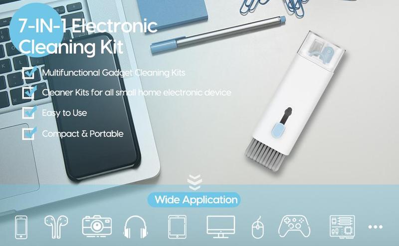 7-in-1 Electronic Cleaner Kit-Comprehensive Cleaning Solution for Keyboards,AirPods,Earphones,Laptop,Mobile phone,and PC Monitor Camera Smartphone