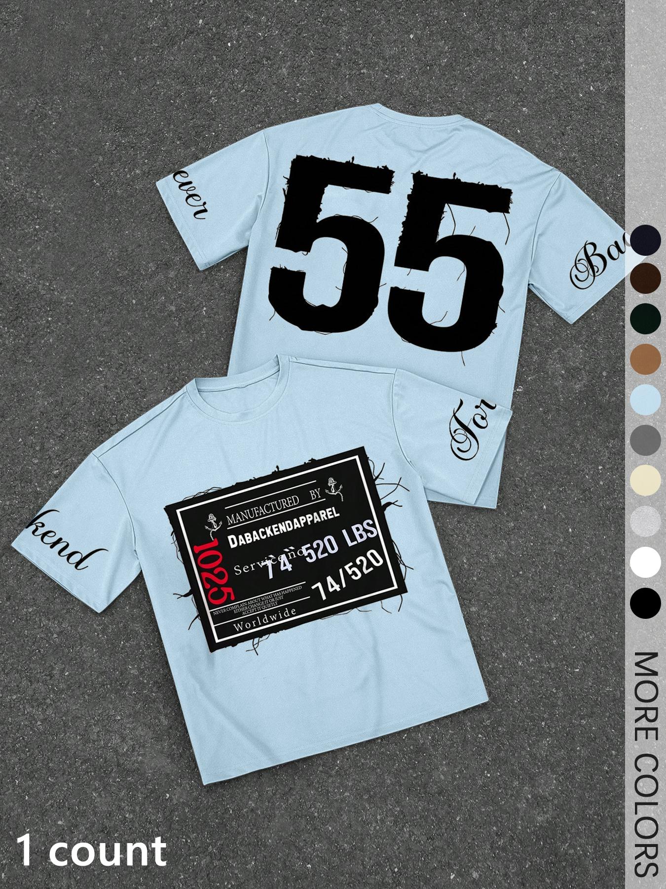 Men's Letter Print Loose Fit Sports T-Shirt, Sports Tee, Men's Graphic Shirts for All Season, Streetwear for Summer, Daily Wear, Athletic Sports Clothing