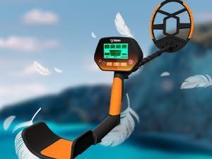 GoGonova Metal Detector for Adults & Kids, Waterproof Metal Detectors with High Accuracy Lightweight 8" Search Coil, All Metal & Disc Modes for Junior & Youth Gold Detector