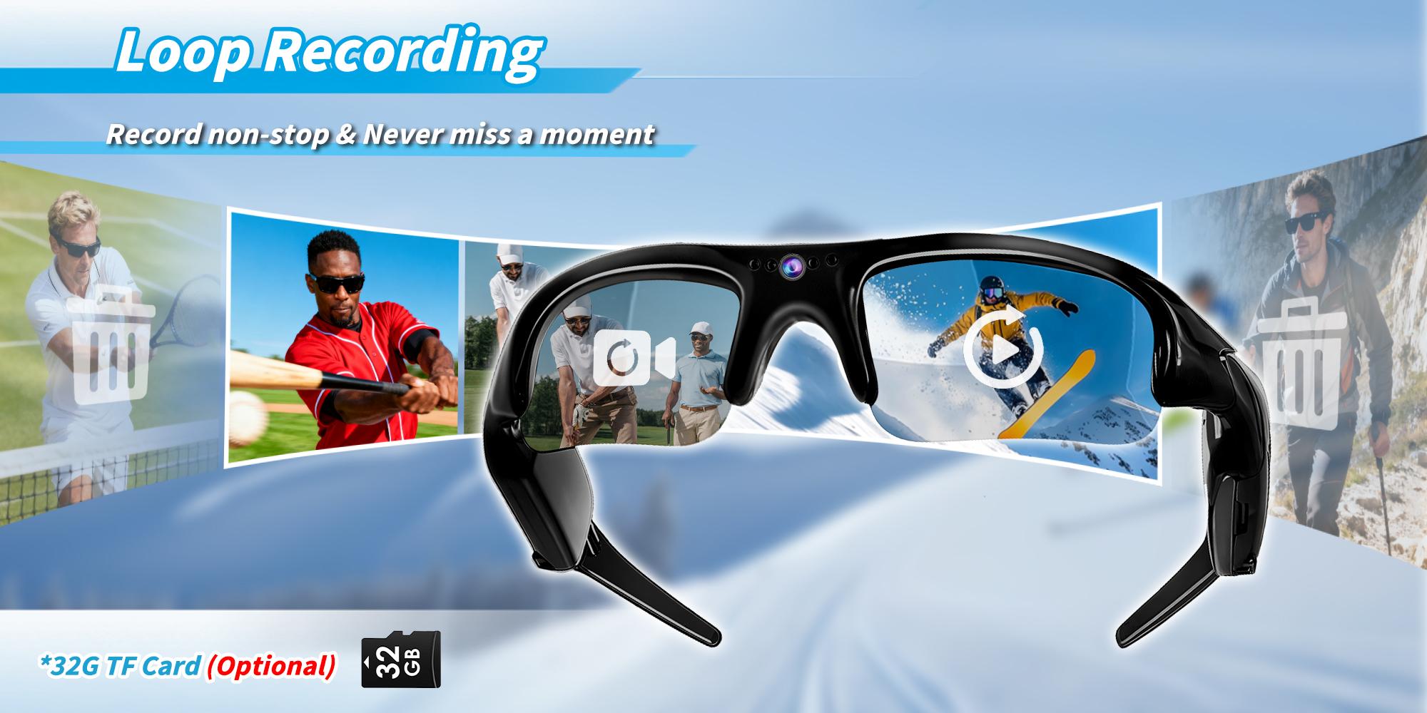 High Definition Video Camera Glasses, Unisex Smart Camouflage Sunglasses, Polarized Lens, Supports Photo/video Recording, Ideal for Outdoor Activities