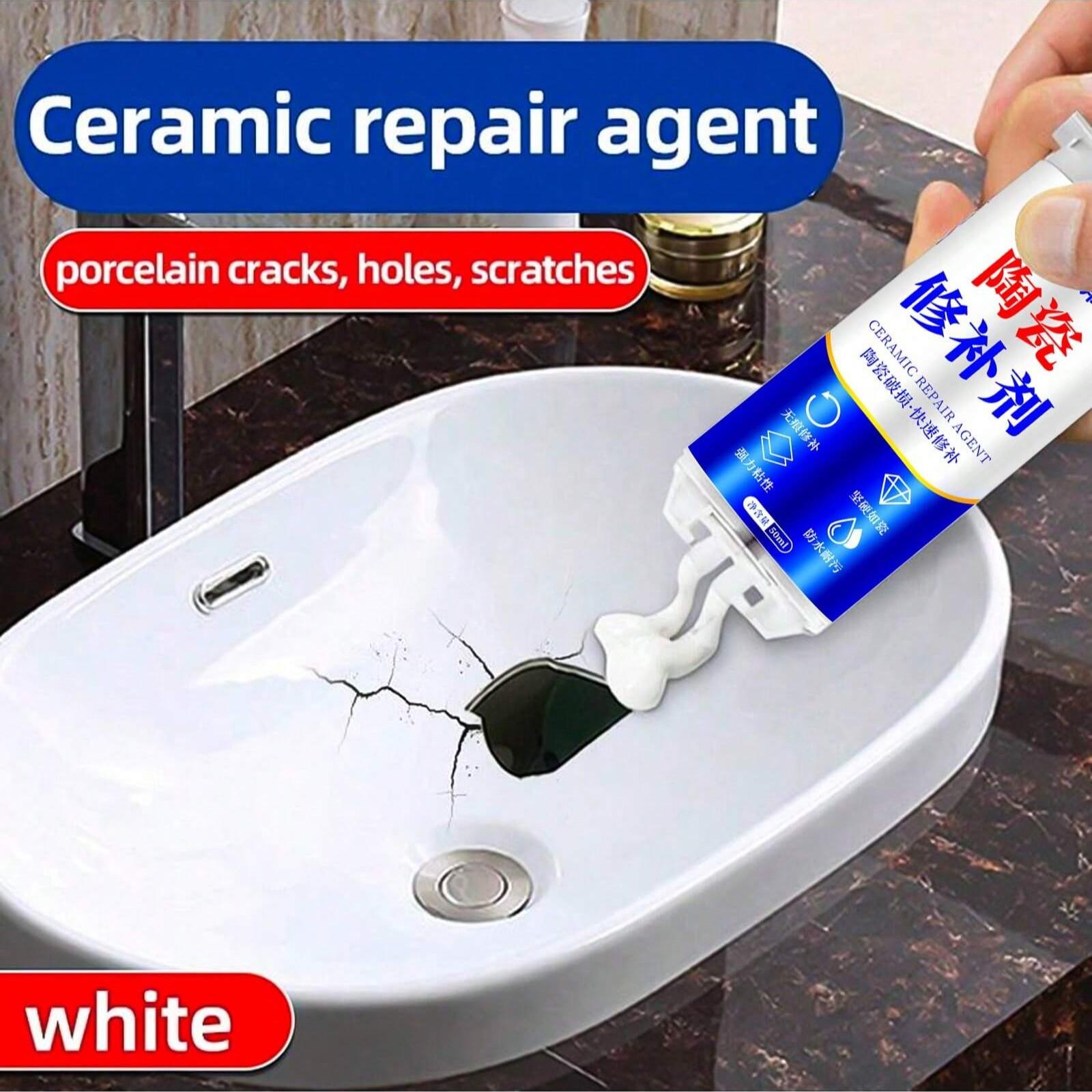 Ceramic Repair Agent, Super Waterproof Adhesive, Effective Crack Repair for Sink, Strong Crack Glue for Bathtub, Toilet, Basin
