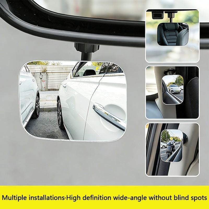 Car Rear View Wide Angle Mirror, 360° Rotating Blind Spot Assistant, Universal High-Definition Convex Blind Spot Expander, Reverse Parking Safety Tool