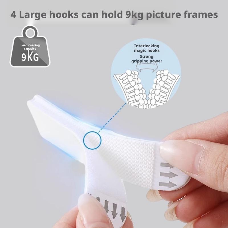 Picture Frame Magic Tape, Damage-Free Wall Sticker for Frames & Murals, High-Stick Reusable Hanging Strips, Stretch Release Adhesive for Posters, Removable Hook & Loop Fastener