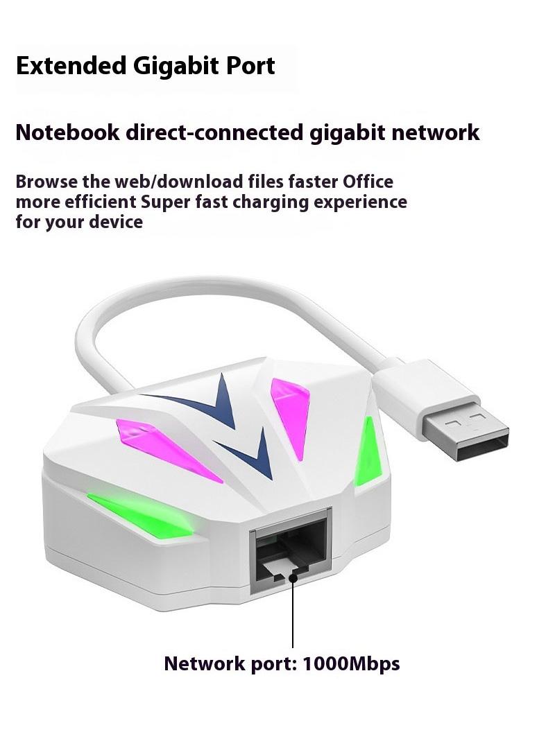 USB/Type-C wired network card to RJ45 network port 100G bandwidth computer external network port expansion converter, high-speed 100 to 1000G wired external RGB external hard drive, free Ethernet card converter