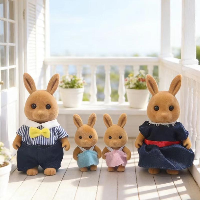 Animal Family Sculptures, Movable Arms and Legs, Home Decor Items, Tabletop Decoration Pieces, Casual Style, Not Plated