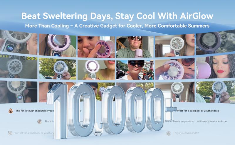 Pocket Hurricane in Hand！Turbo Chill Mini Fan | Metal Cooling Chip | Camping Breeze & Kitchen Must-Have | Long-Lasting Digital Display